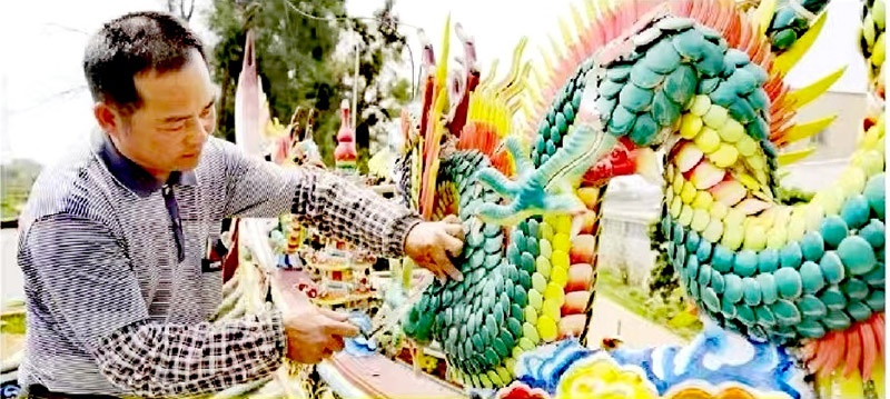 中国古建筑“剪瓷雕”非遗项目传承人一一王国强“剪瓷雕”独秀及其作品欣赏